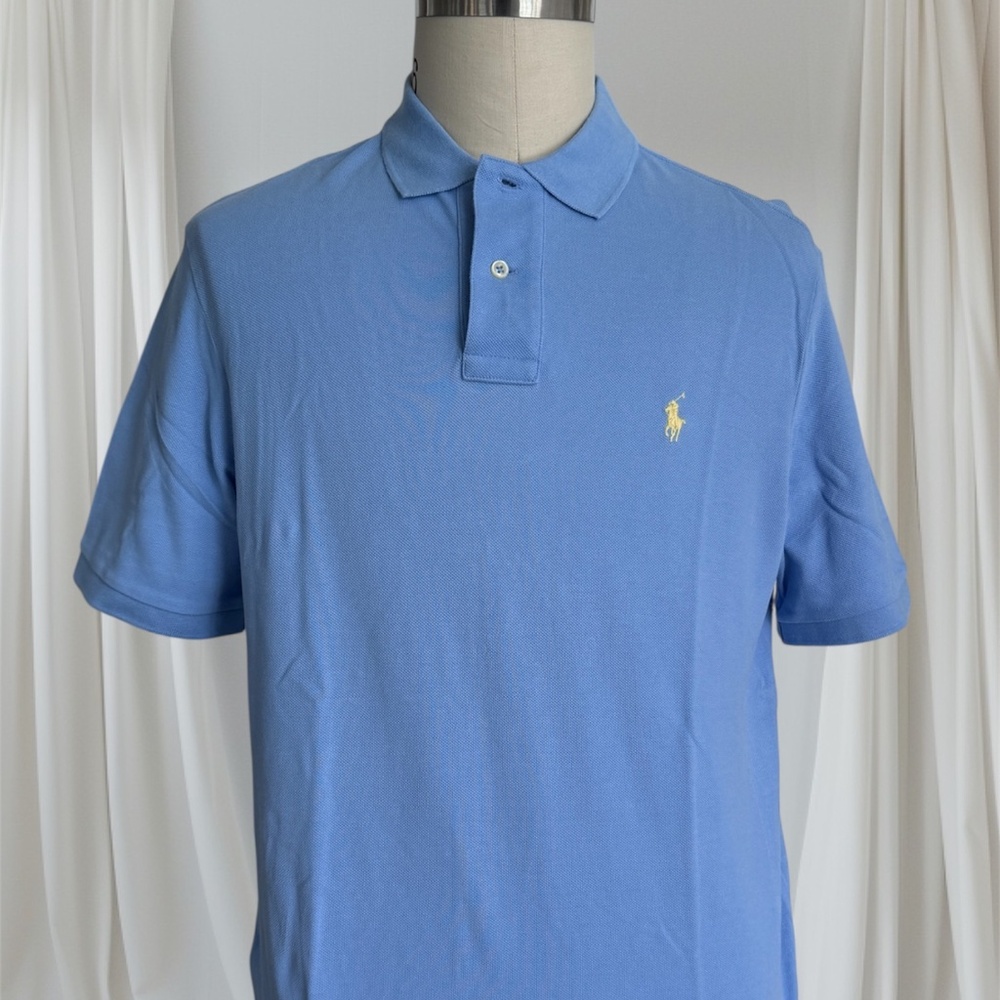 Polo Ralph Lauren Cotton‎ Men's Blue Polo Short sleeve shirt,  Med